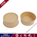 Customized 500ml Disposable Takeaway Salad Round Container Kraft Paper Bowl with Lid